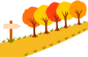 紅葉の山道２（ハイキング、トレッキング、秋、道標）