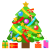 にぎやかなクリスマスツリー　透過png