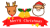 クリスマスサンタトナカイ入りラベル　透過png