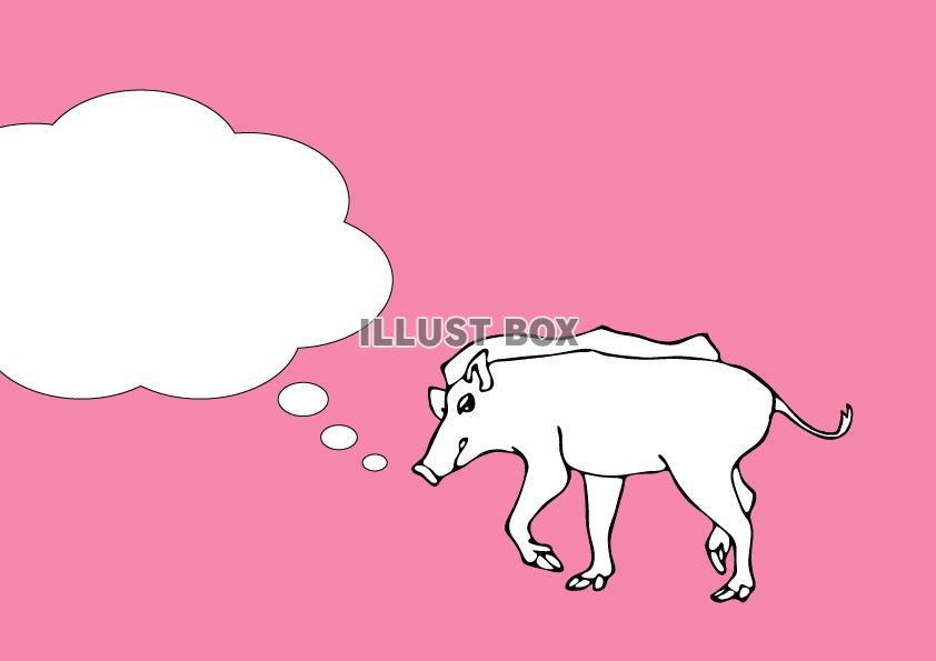 無料イラスト 亥年の猪のイラスト年賀状イノシシ