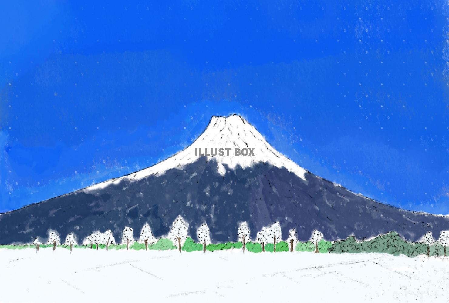 無料イラスト画像 綺麗な富士山 イラスト リアル