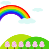 無料イラスト 虹のかかったノアの方舟のロゴマーク