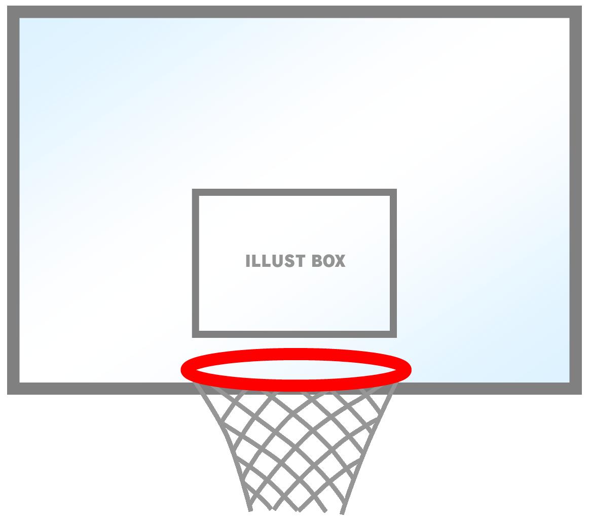 無料イラスト バスケットボールのゴール３ バックボード透明 スポーツ用具