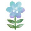 青いお花のイラスト