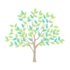 新緑の木の水彩風イラスト【透過PNG】