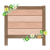 新緑と花の板のフレーム07/木製立て看板枠/初夏、たんぽぽ、クローバー【透過PN