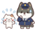 警察官黒柴イヌと迷子のネコ