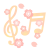 ト音記号と桜　透過png