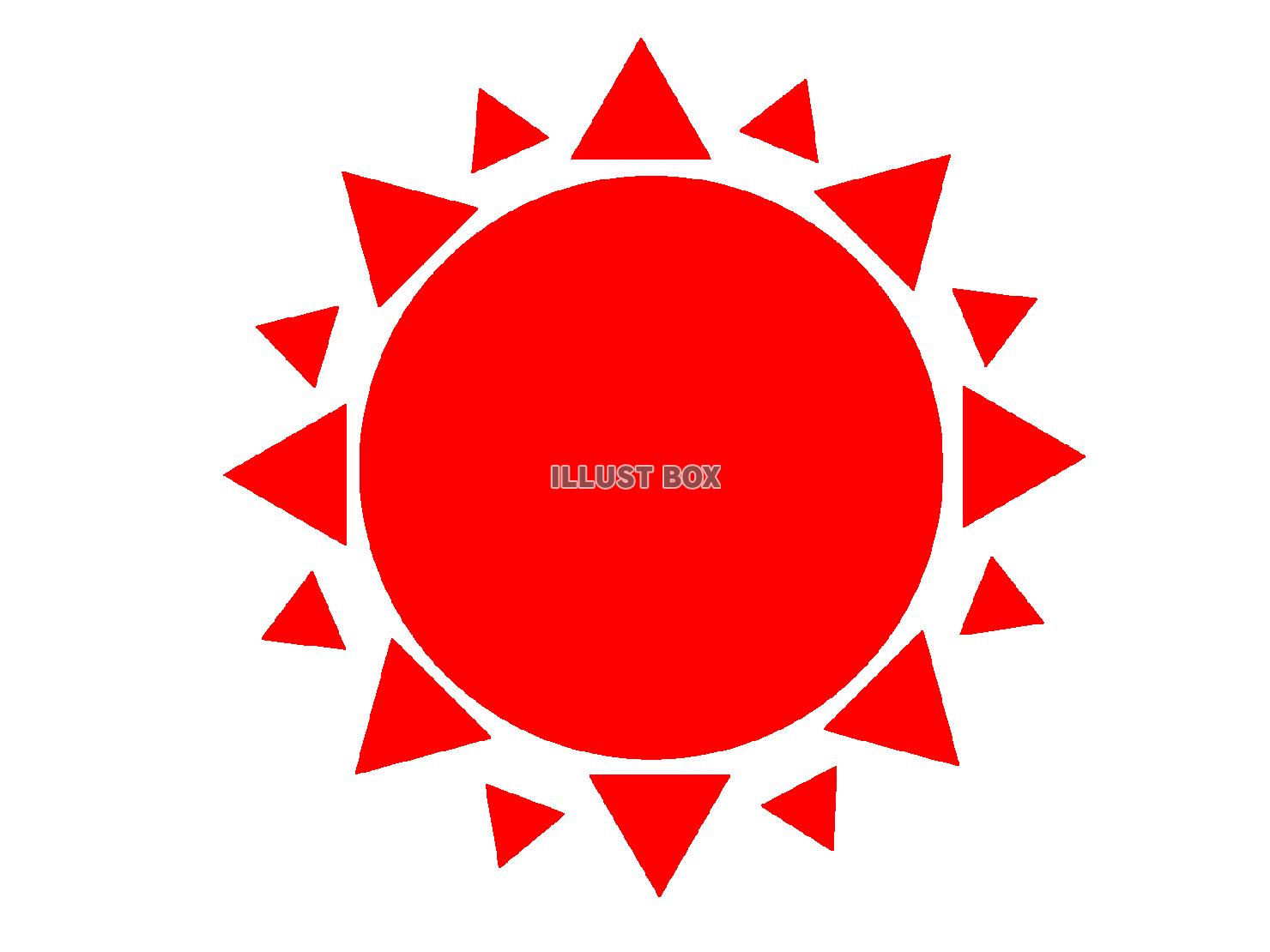 無料イラスト 真夏のイメージの赤い太陽 透過