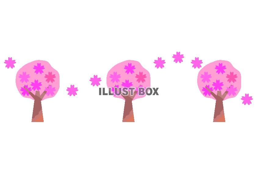 無料イラスト 桜の木のライン