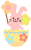 卵の殻からでてきたうさぎ　透過png