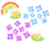 紫陽花と虹　透過png