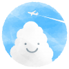 笑顔の入道雲と飛行機雲