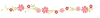 透過・華やかなお花のライン　ピンク線ボタニカル葉飾り罫ボーダー春夏ディバイダーセ