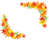 紅葉おしゃれフレーム枠もみじ枠秋飾りシンプル葉飾り枠水彩見出し10月イラスト11
