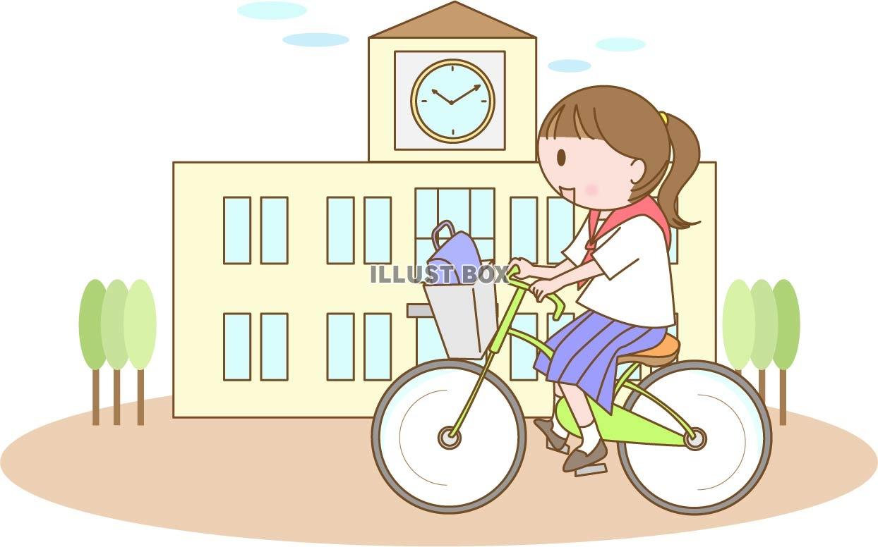 自転車 通学 イラスト