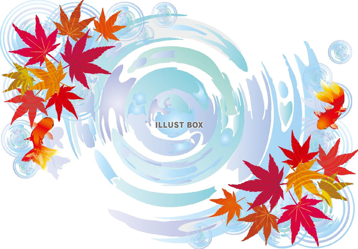 無料イラスト 紅葉おしゃれフレーム枠秋背景もみじ和シンプル飾り枠和風壁紙葉
