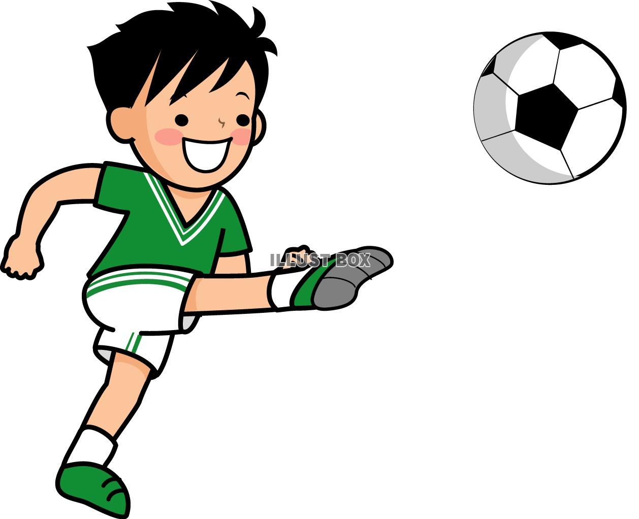 無料イラスト サッカーをする男の子2