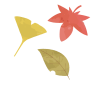かわいい秋の葉っぱのイラスト素材