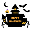 ハロウィンのお城　透過png