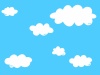 手描き風のシンプルでかわいい空と雲