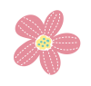 透過・北欧風のシンプルなお花（単品）　カットイラストかわいい手書き手描きアイコン