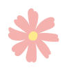 透過・北欧風のシンプルなお花（単品）　イラストカットかわいい手書き手描きアイコン