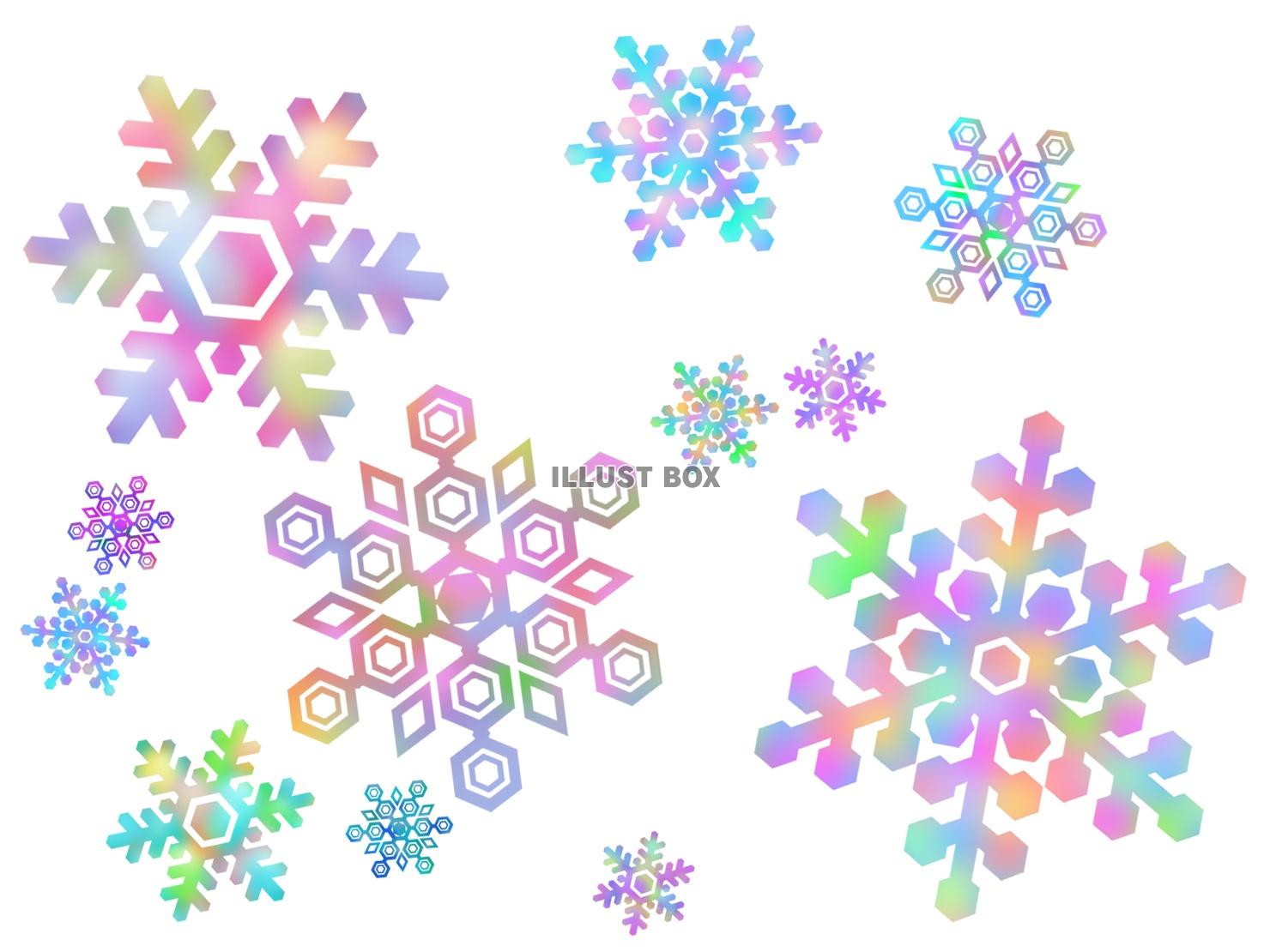 無料イラスト 雪の結晶壁紙画像カラフル背景素材イラスト ベクターあり