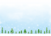 雪景色の背景　フレーム冬雪の結晶かわいいシンプルメルヘンクリスマス12月