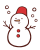 クリスマスカラーの雪だるま