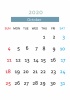 2020年10月カレンダー