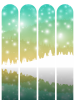 回廊風 冬の雪景色[グリーン・イエロー](白抜き)