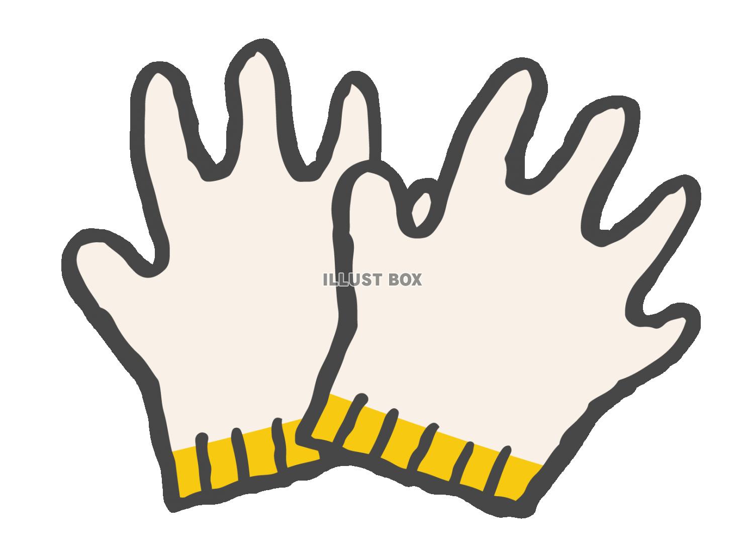 無料イラスト シンプルな軍手 手袋