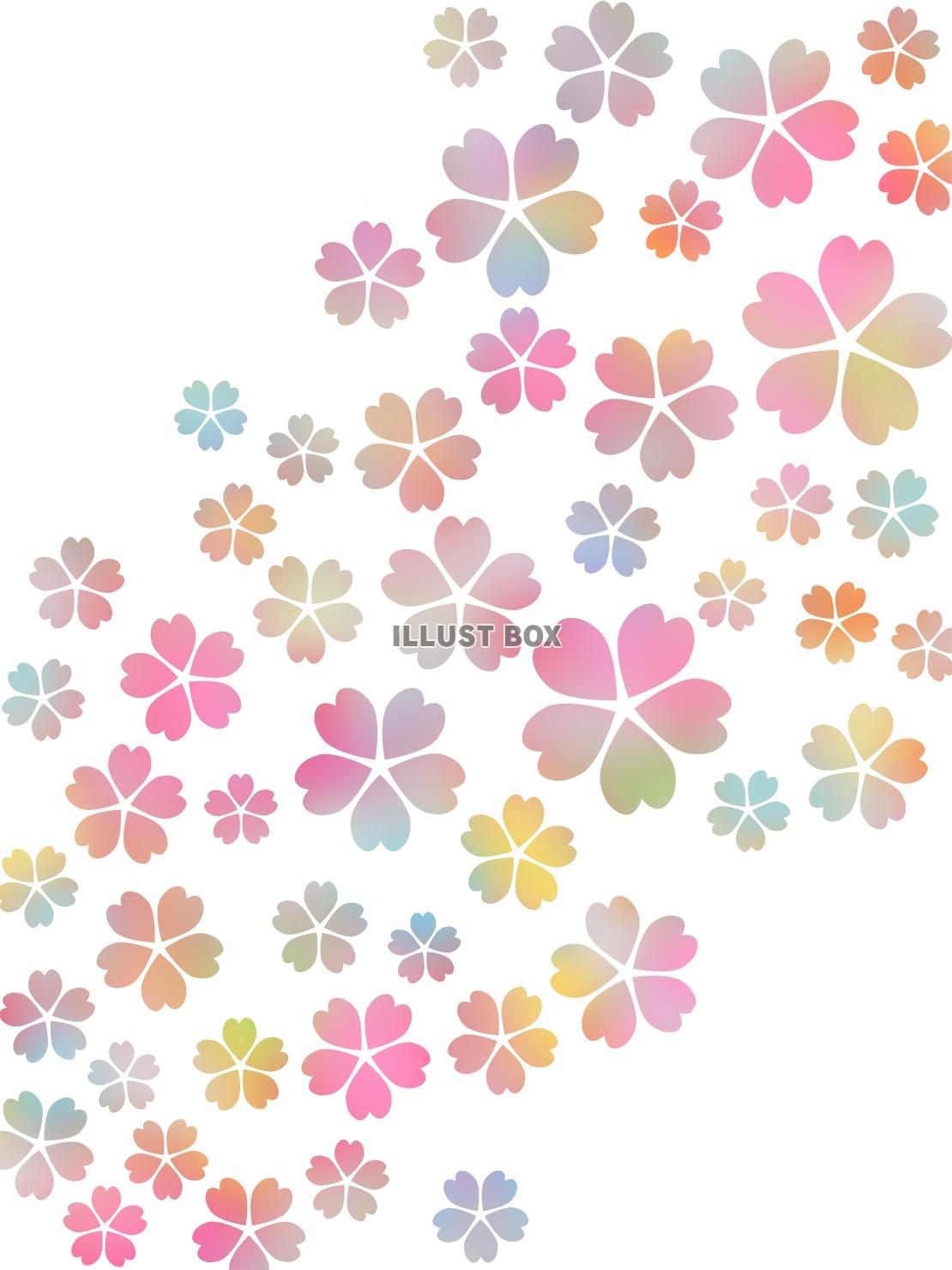 無料イラスト 桜の花模様壁紙カラフル背景素材イラスト ベクターあり