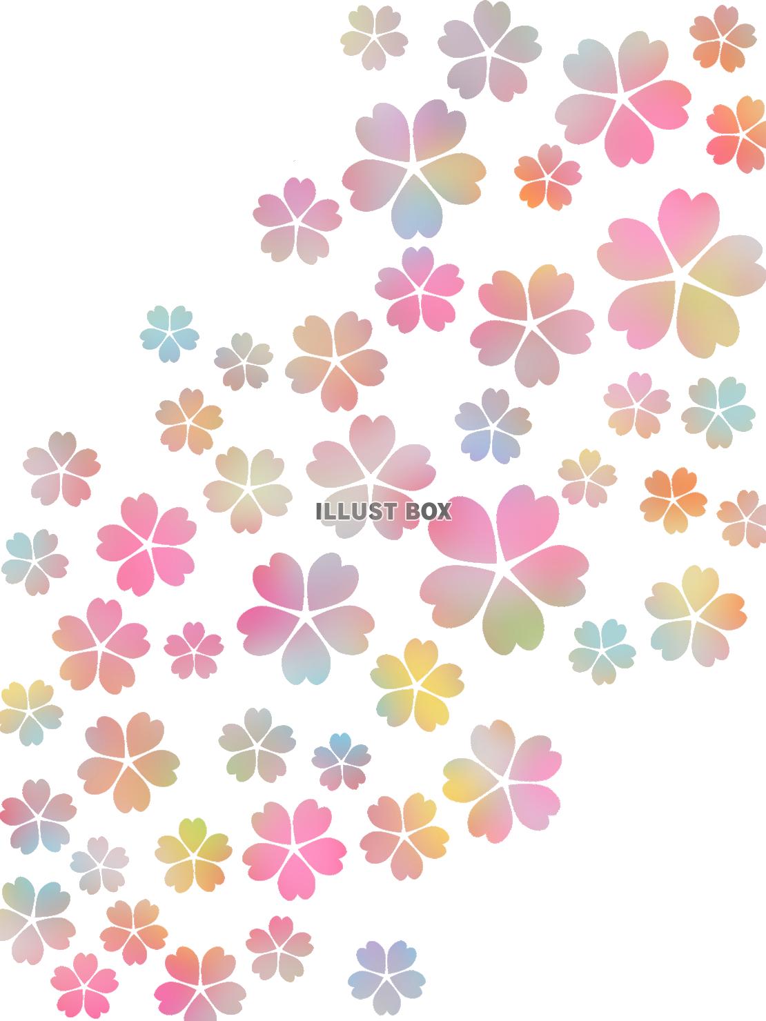 無料イラスト 桜の花模様壁紙カラフル背景素材イラスト 透過png
