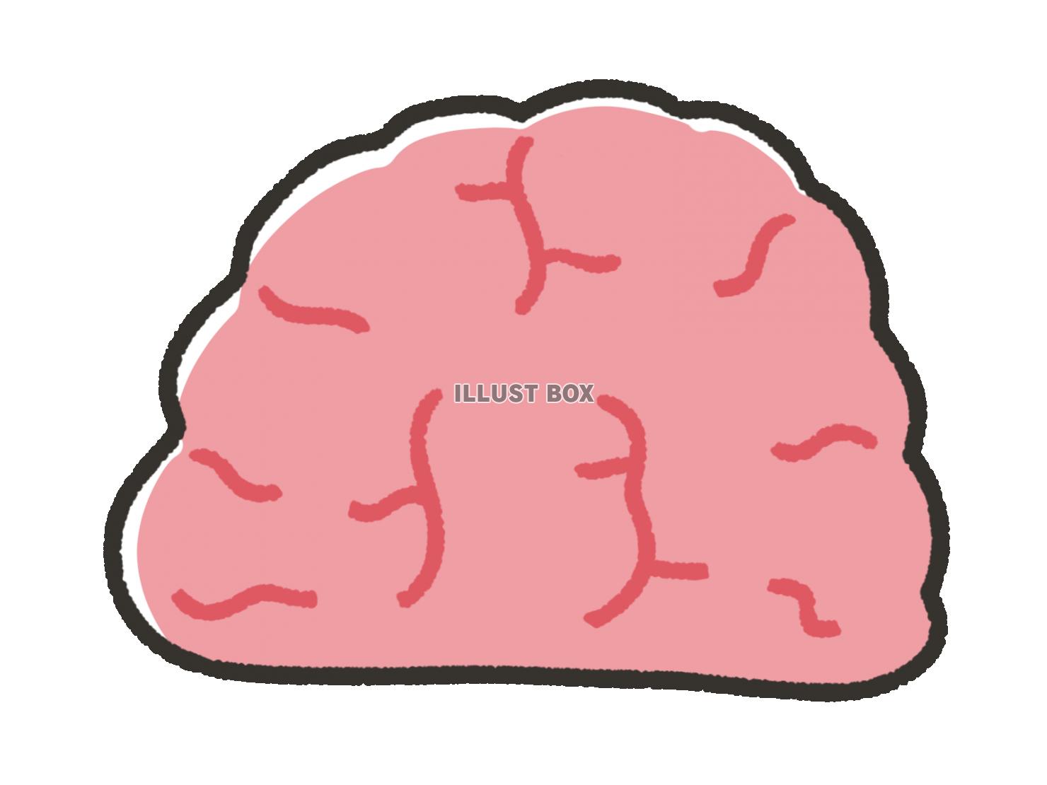 無料イラスト シンプルな手描きの脳