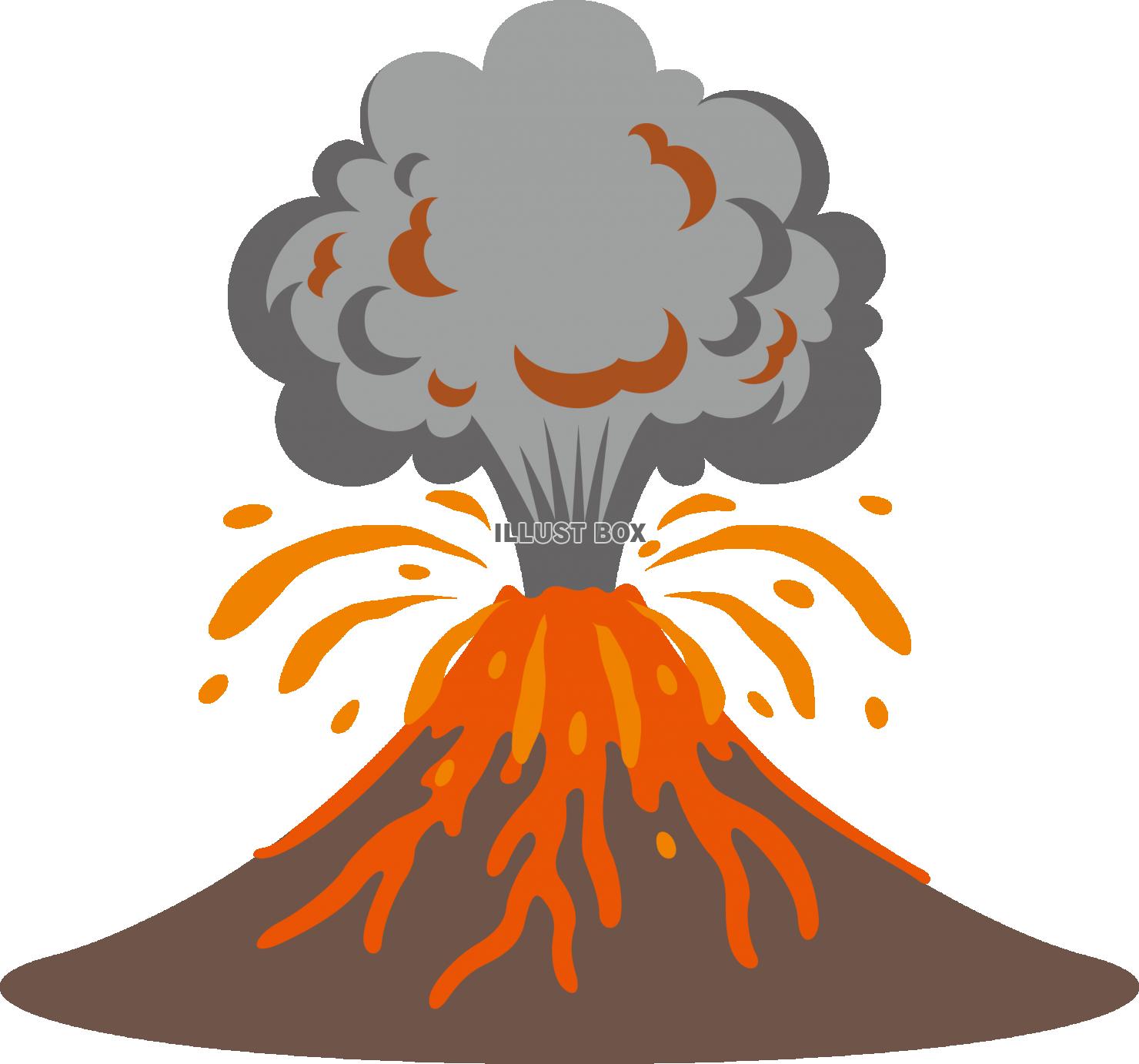 無料イラスト 自然災害 噴火 火山 爆発