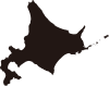 北海道の地図（シルエット）黒色