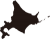 北海道の地図（シルエット）黒色