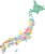 日本地図　マップ　ドット　立体　カラフル