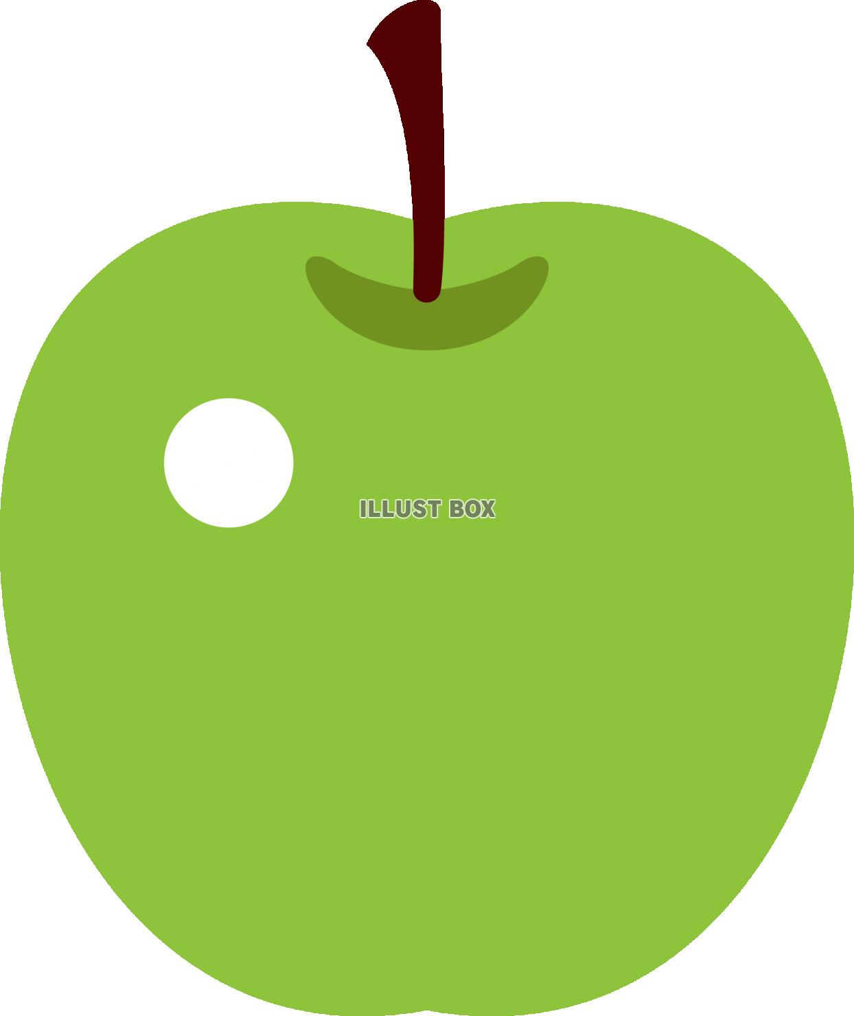 無料イラスト 青リンゴ りんご アップル