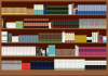 本がぎっしり並んだ本棚　蔵書　書棚