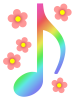 虹色音符壁紙画像シンプル背景素材イラスト。透過PNG