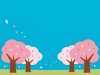 【背景素材】桜の木のある風景