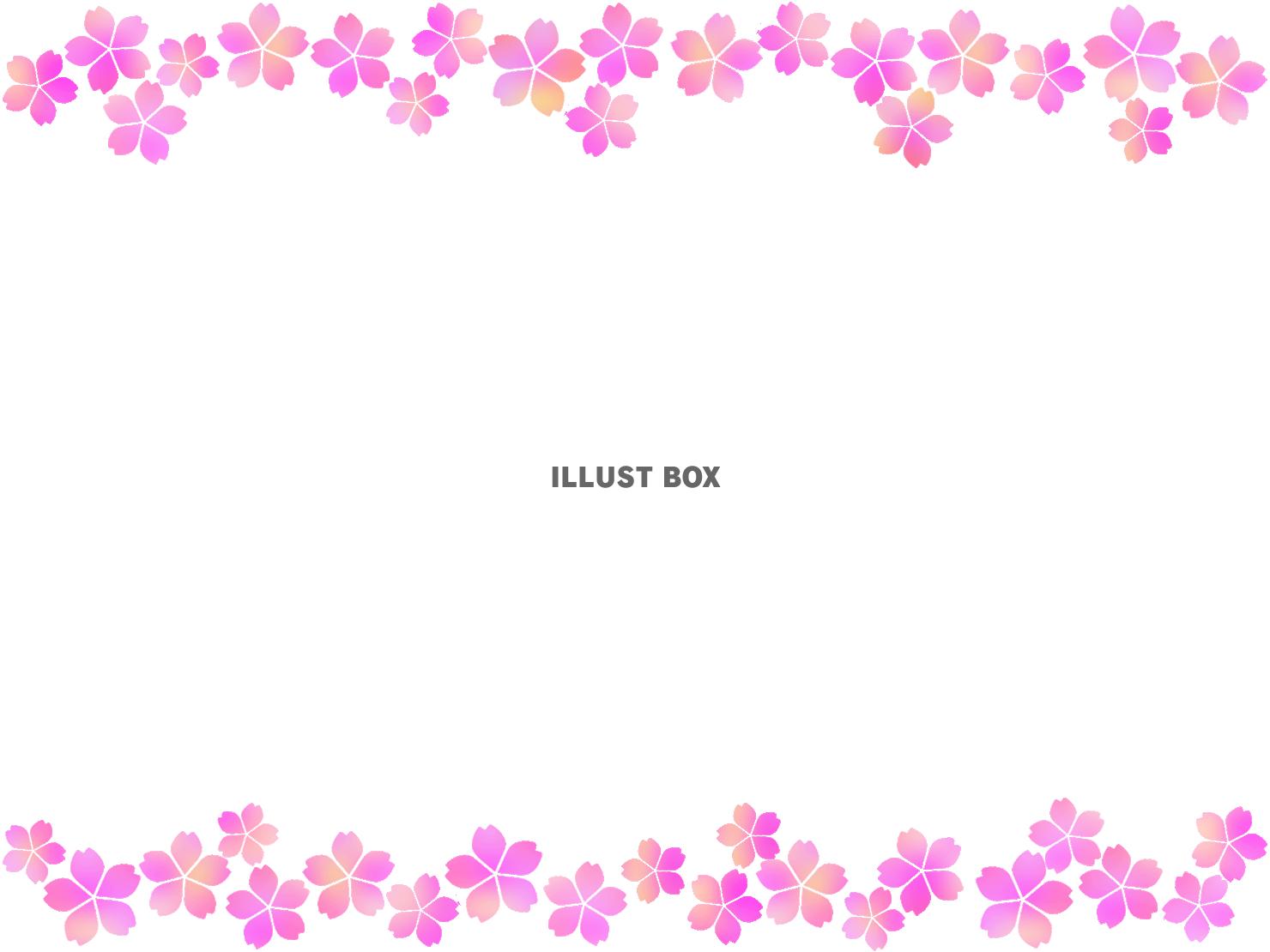 無料イラスト 桜の花模様フレーム 飾り枠素材イラスト 透過png