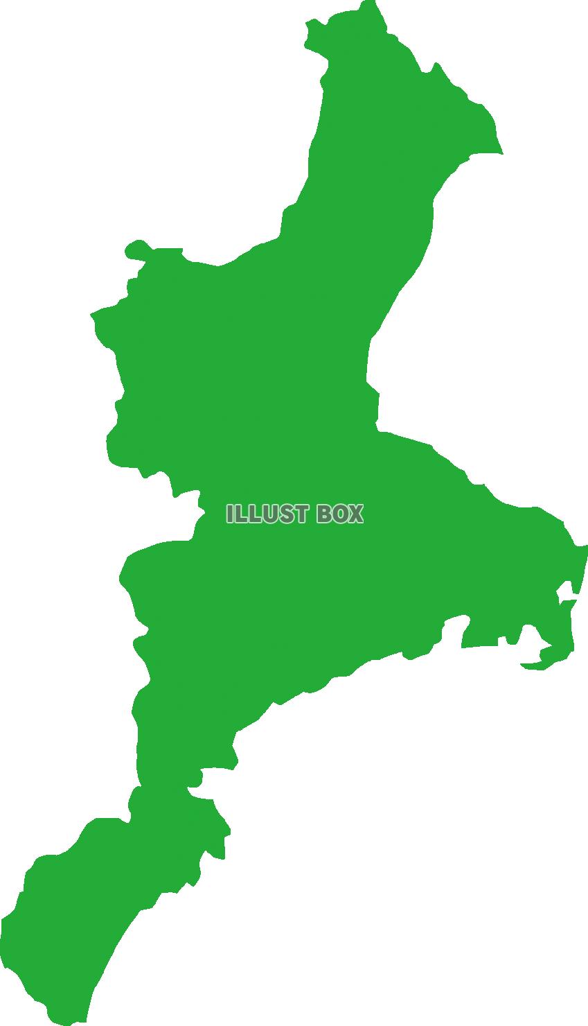 無料イラスト 三重県の地図 緑色
