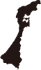 石川県の地図（MAP）黒色