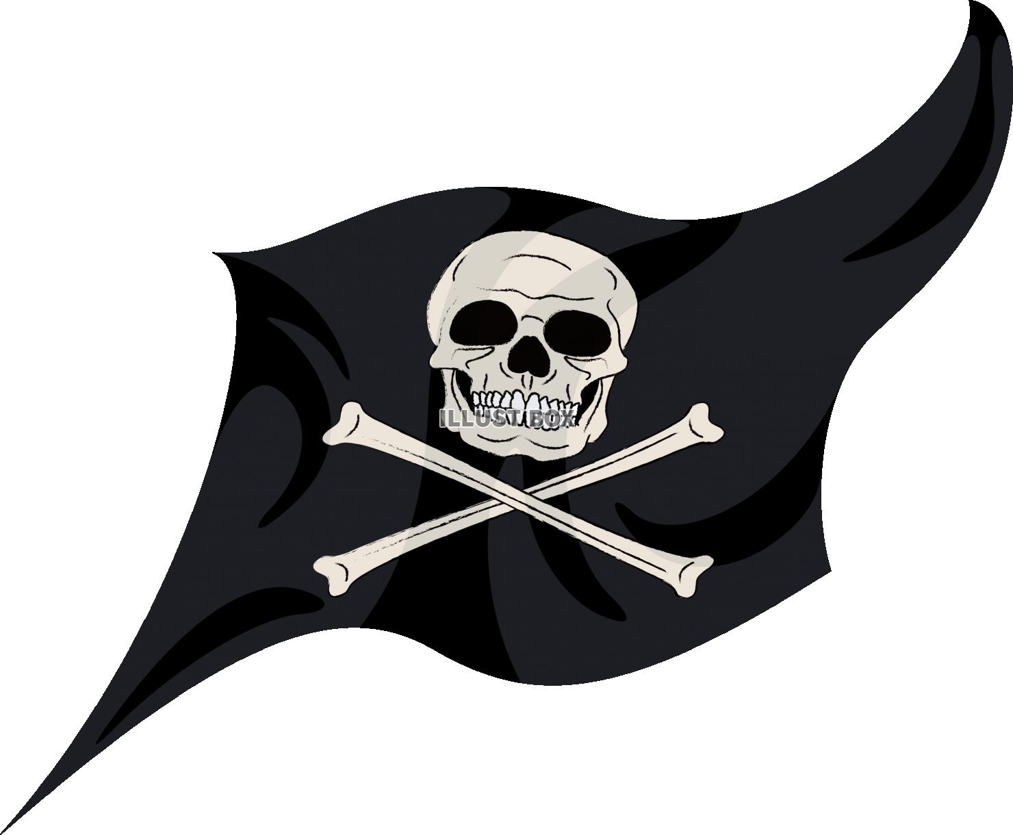 無料イラスト ドクロの海賊旗