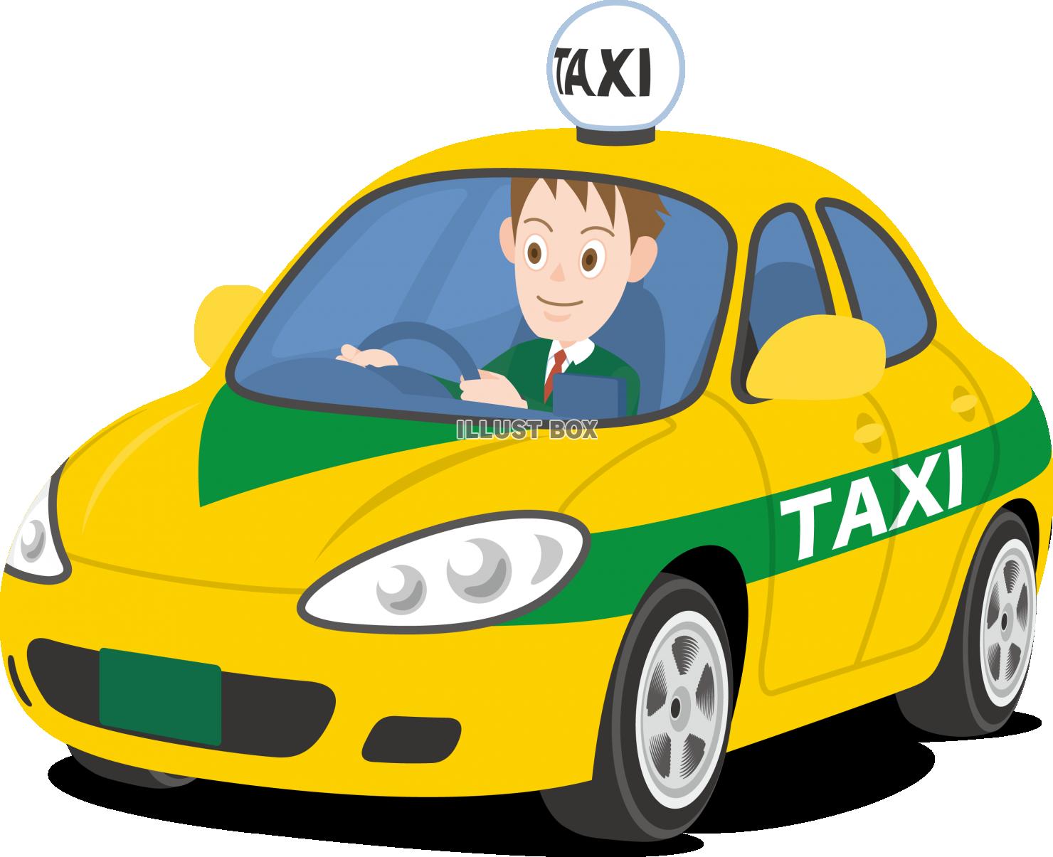 無料イラスト タクシー タクシードライバー 運転手