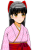 袴姿の女の子（上半身） （透過png）